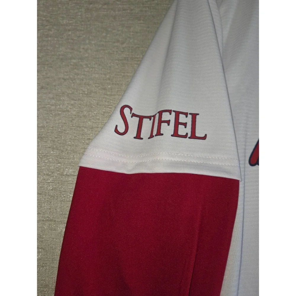 St Louis Cardinals Hooded Jersey Adult XL White/Red MLB Button down Hoodie